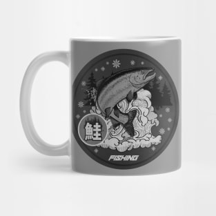 Salmon Fishing Vintage BW Mug